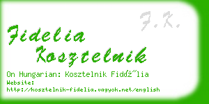 fidelia kosztelnik business card